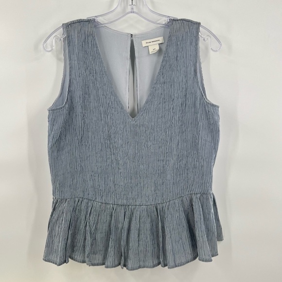 Club Monaco blue v-neck sleeveless flare hem blouse top size S - Picture 1 of 9